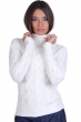 Cachemire pull femme col roule blanche blanc casse s
