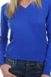 Cachemire pull femme col v faustine bleu lapis 2xl