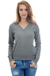 Cachemire pull femme col v faustine gris chine s