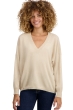 Cachemire pull femme col v theia natural beige 3xl