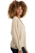 Cachemire pull femme col v theia natural beige m