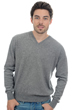 Cachemire pull homme col v gaspard gris chine m