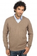 Cachemire pull homme col v hippolyte 4f natural brown xl