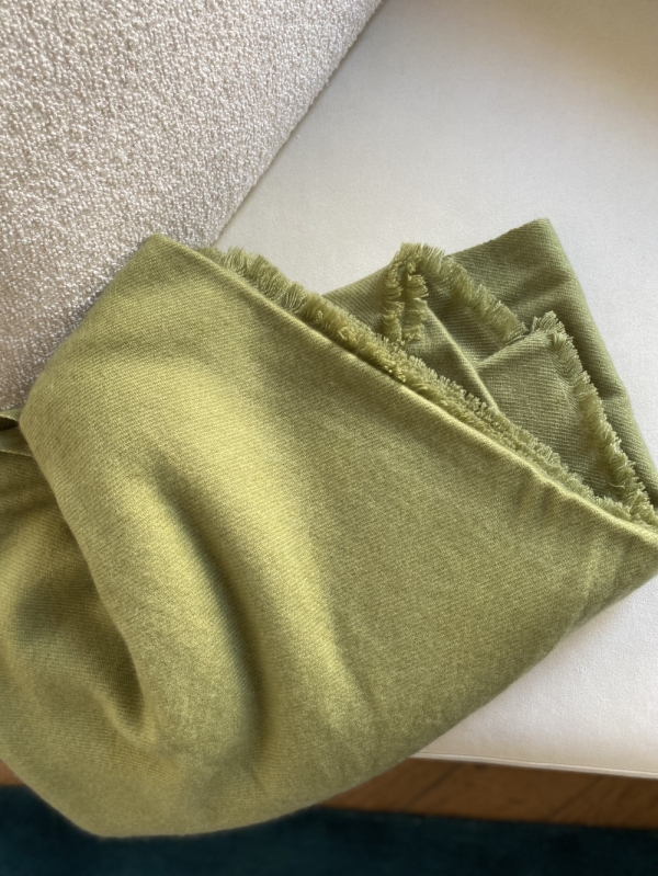 Cachemire accessoires couvertures plaids toodoo plain l 220 x 220 vert jungle 220x220cm