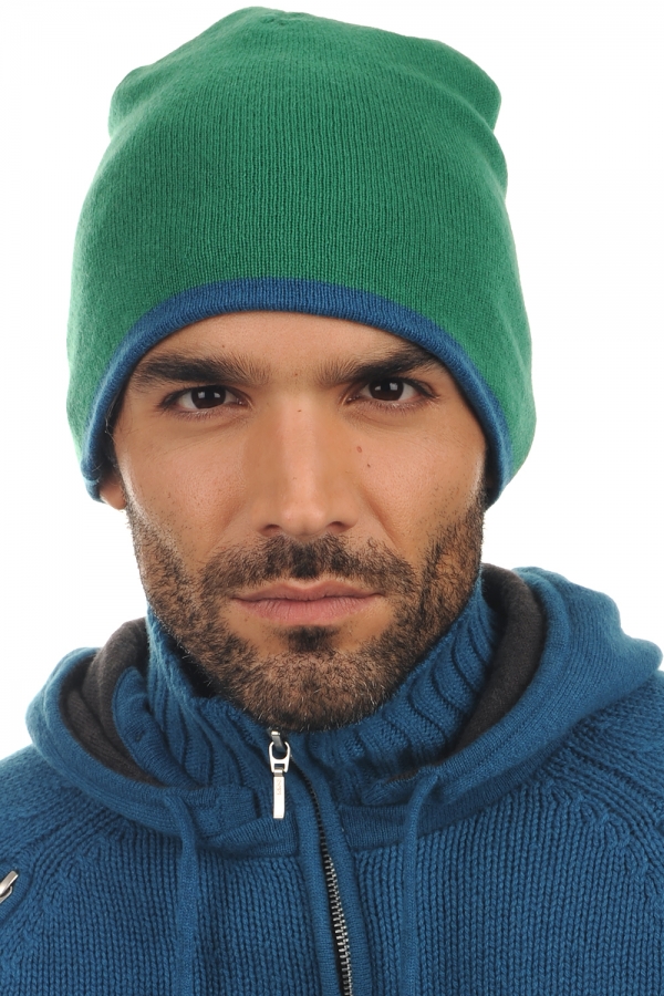 Cachemire accessoires nouveautes bloup bleu canard vert anglais 24 x 23 cm