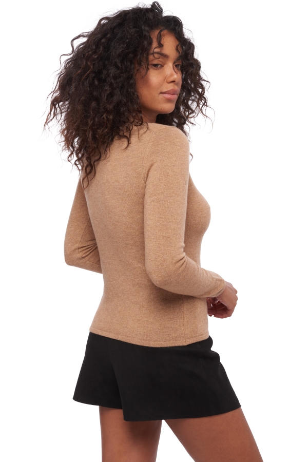 Cachemire pull femme col rond line camel chine l
