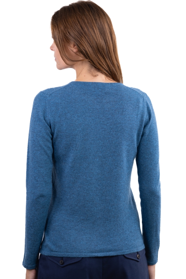 Cachemire pull femme col rond line manor blue 4xl