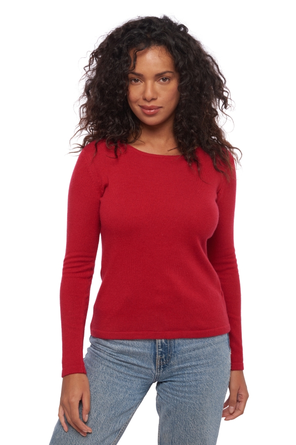 Cachemire pull femme col rond solange rouge velours xs