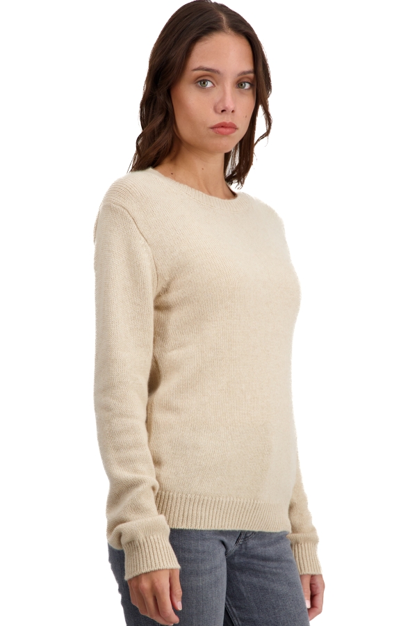 Cachemire pull femme col rond tyrol natural beige 3xl