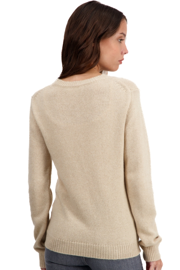 Cachemire pull femme col rond tyrol natural beige 3xl