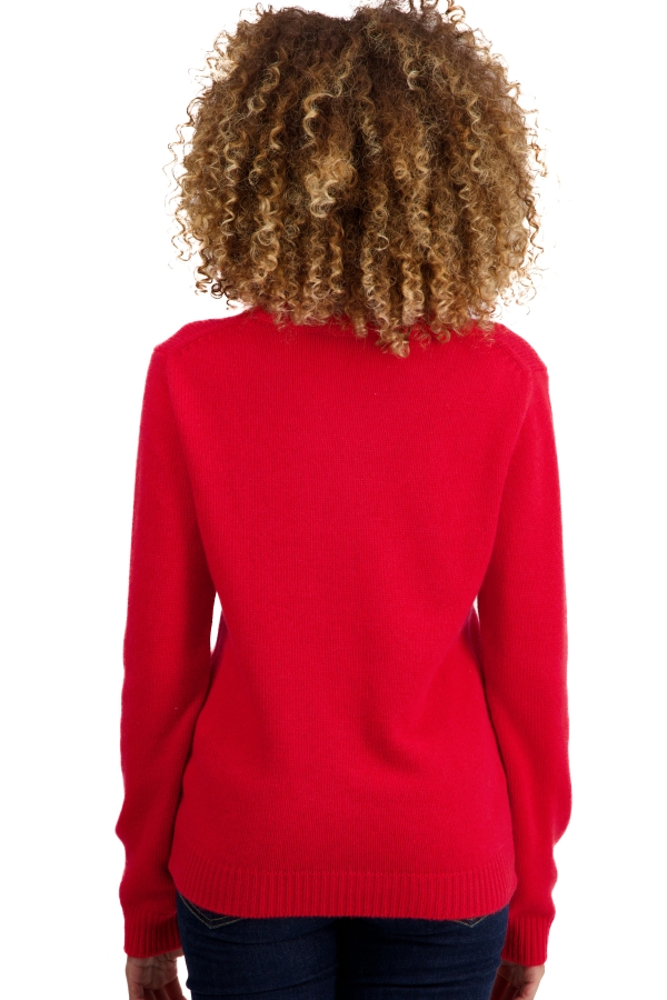 Cachemire pull femme col rond tyrol rouge l