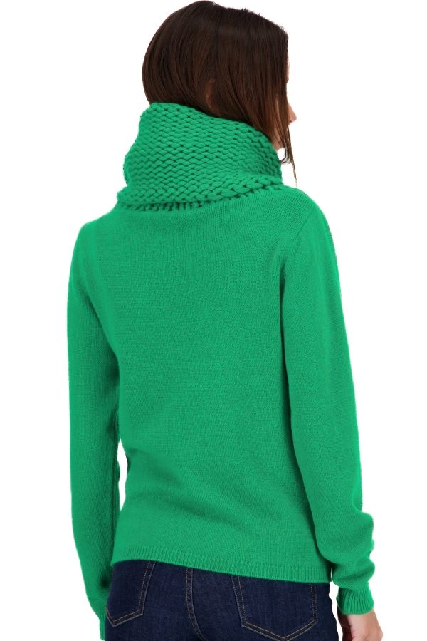 Cachemire pull femme col roule tisha new green m