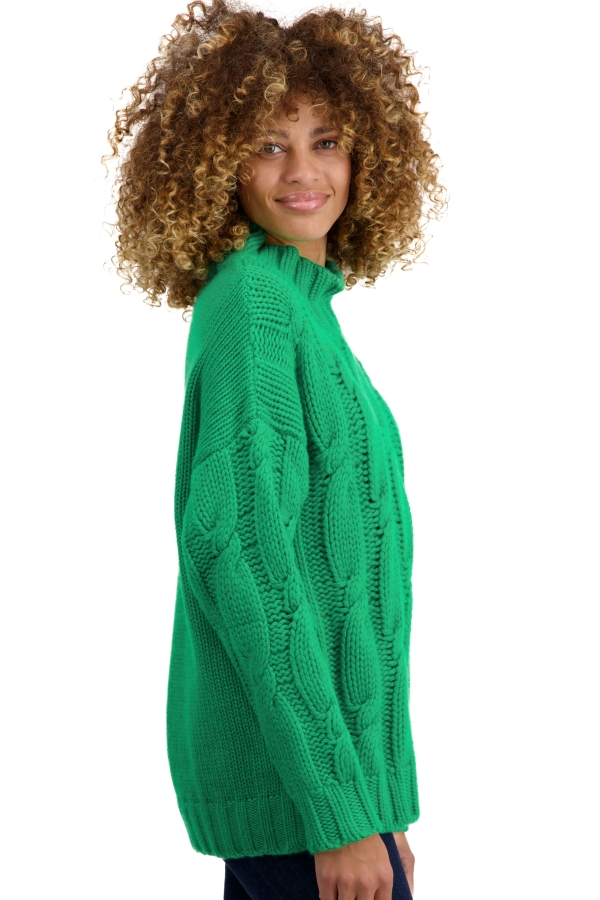 Cachemire pull femme col roule twiggy new green 2xl