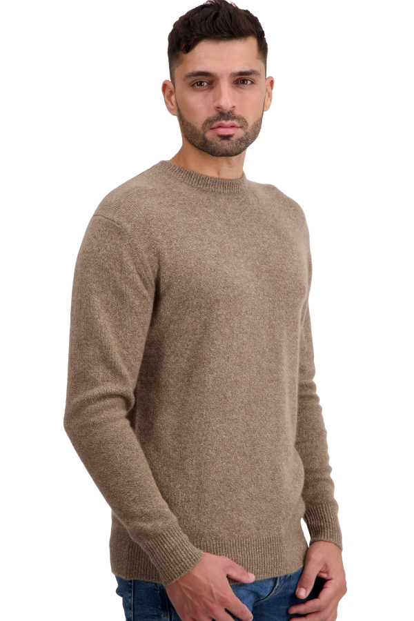 Cachemire pull homme col rond touraine first tan marl m