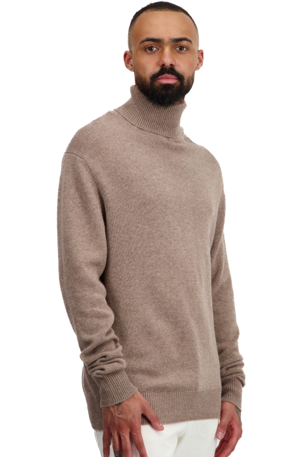 Cachemire pull homme col roule edgar 4f natural terra m