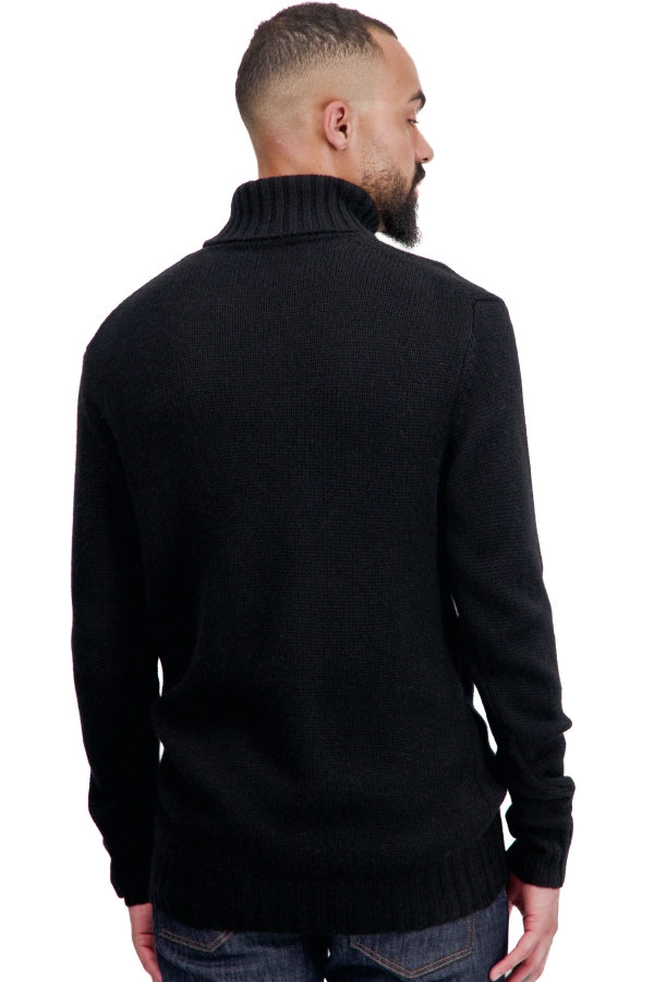 Cachemire pull homme col roule tobago first noir l