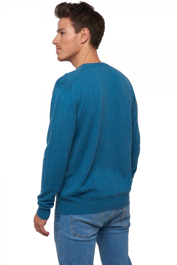 Cachemire pull homme col v gaspard manor blue xl