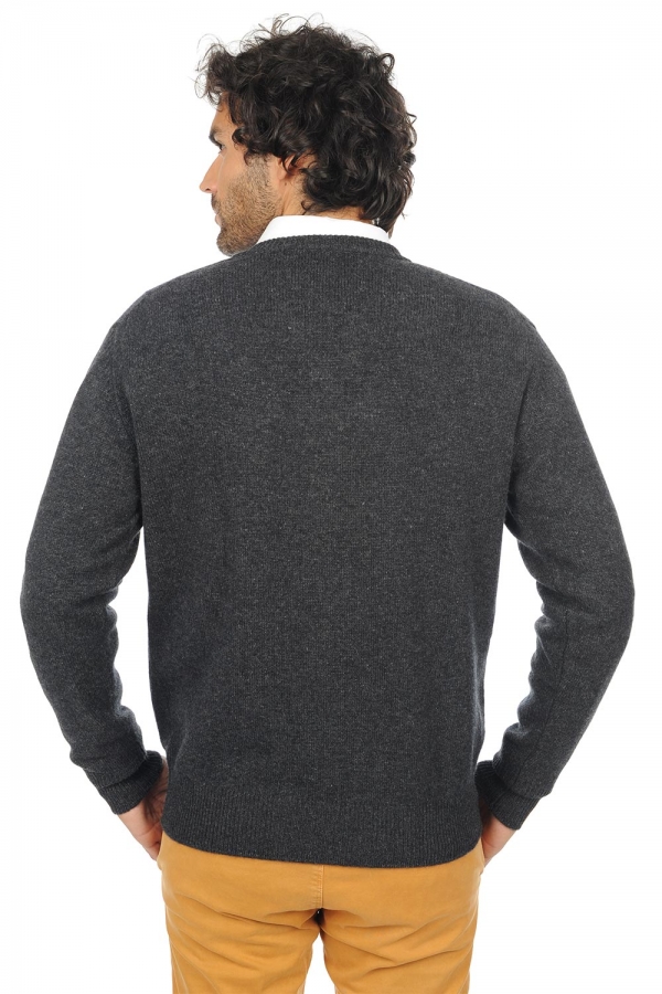 Cachemire pull homme col v hippolyte 4f anthracite chine 4xl