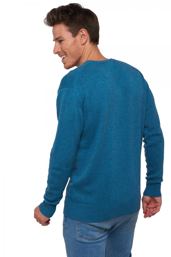 Cachemire pull homme col v hippolyte 4f manor blue s