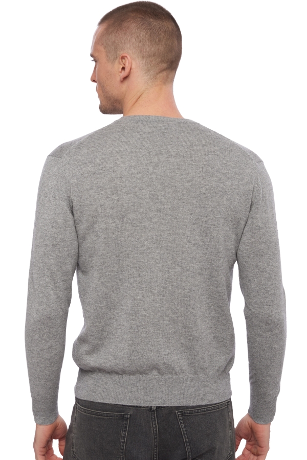 Cachemire pull homme col v hippolyte gris chine xl