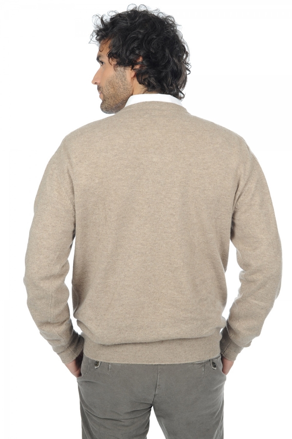 Cachemire pull homme col v hippolyte natural brown xs