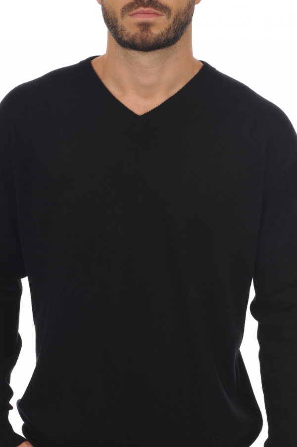 Cachemire pull homme col v maddox noir l
