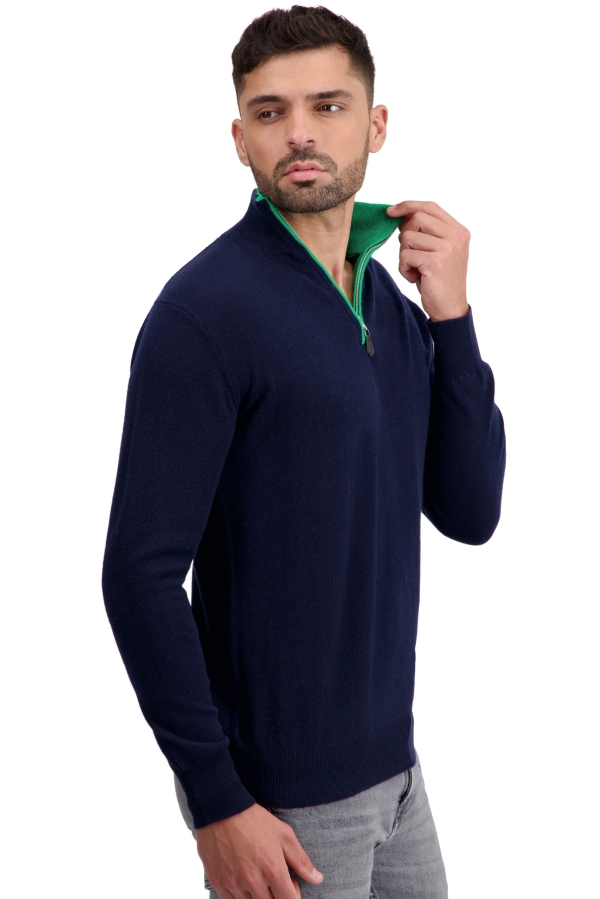 Cachemire pull homme themon marine fonce new green m