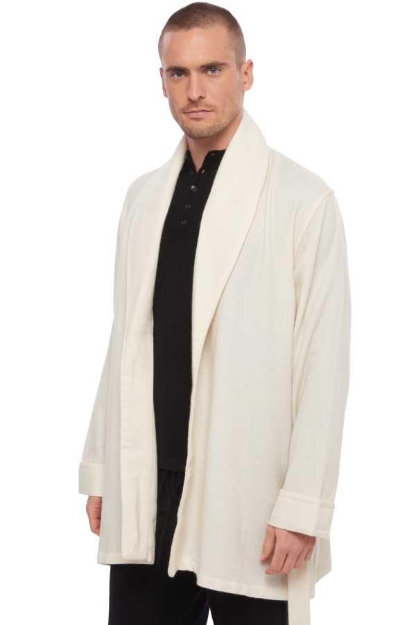 Cachemire robe chambre homme mylord ecru t2