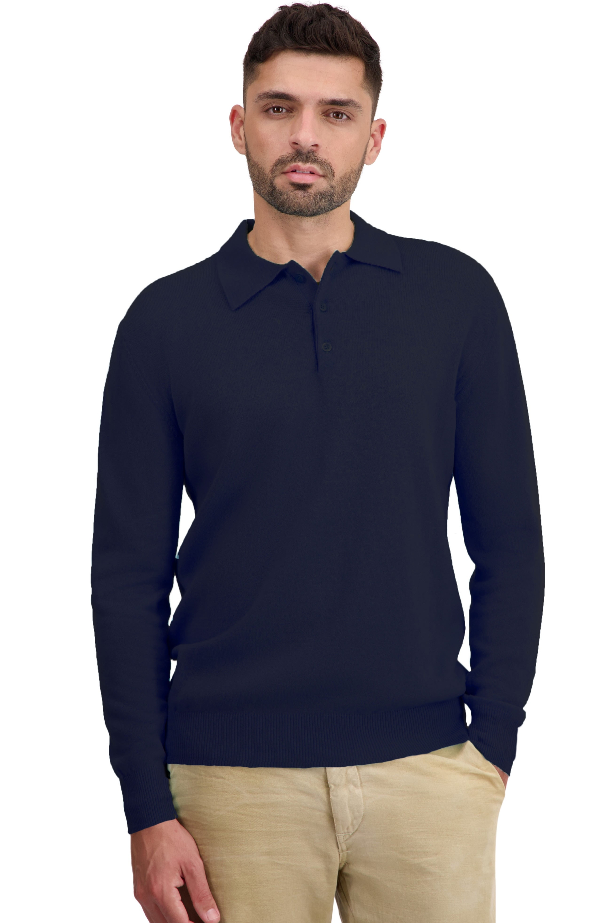Cachemire polo camionneur homme tarn first marine fonce l