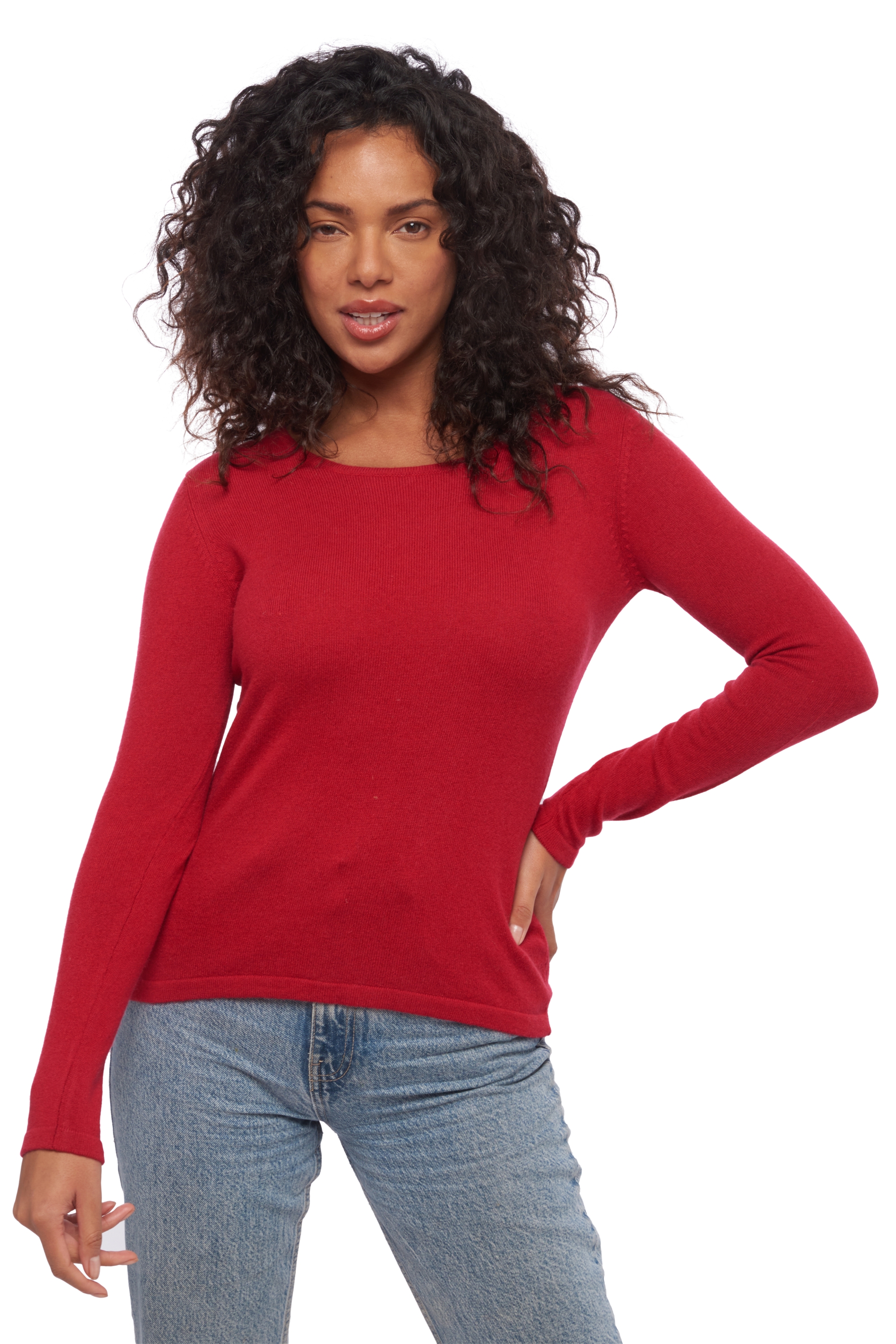 Cachemire pull femme col rond solange rouge velours xs