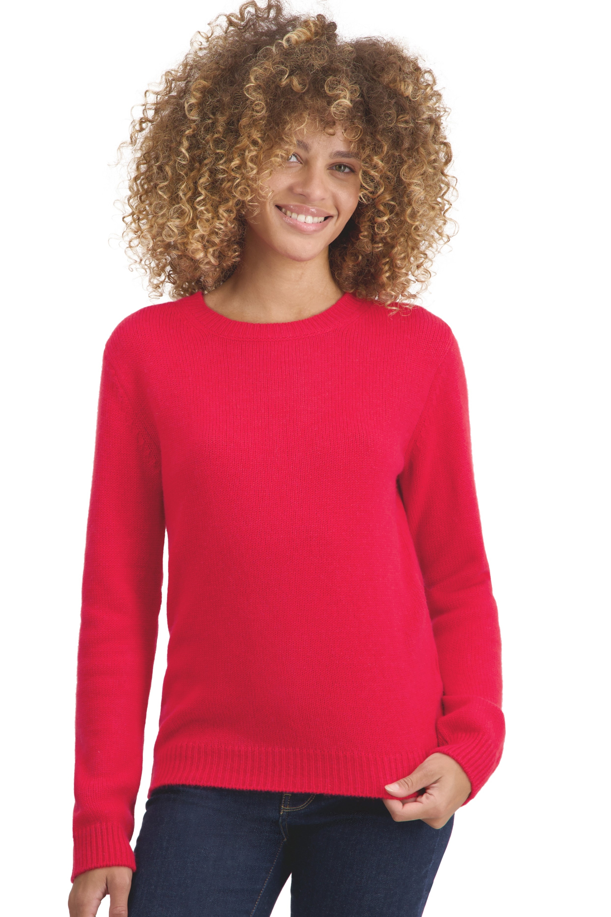 Cachemire pull femme col rond tyrol rouge 4xl