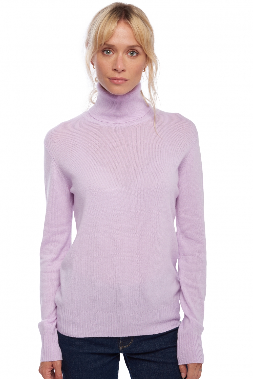 Cachemire pull femme col roule lili lilas 4xl