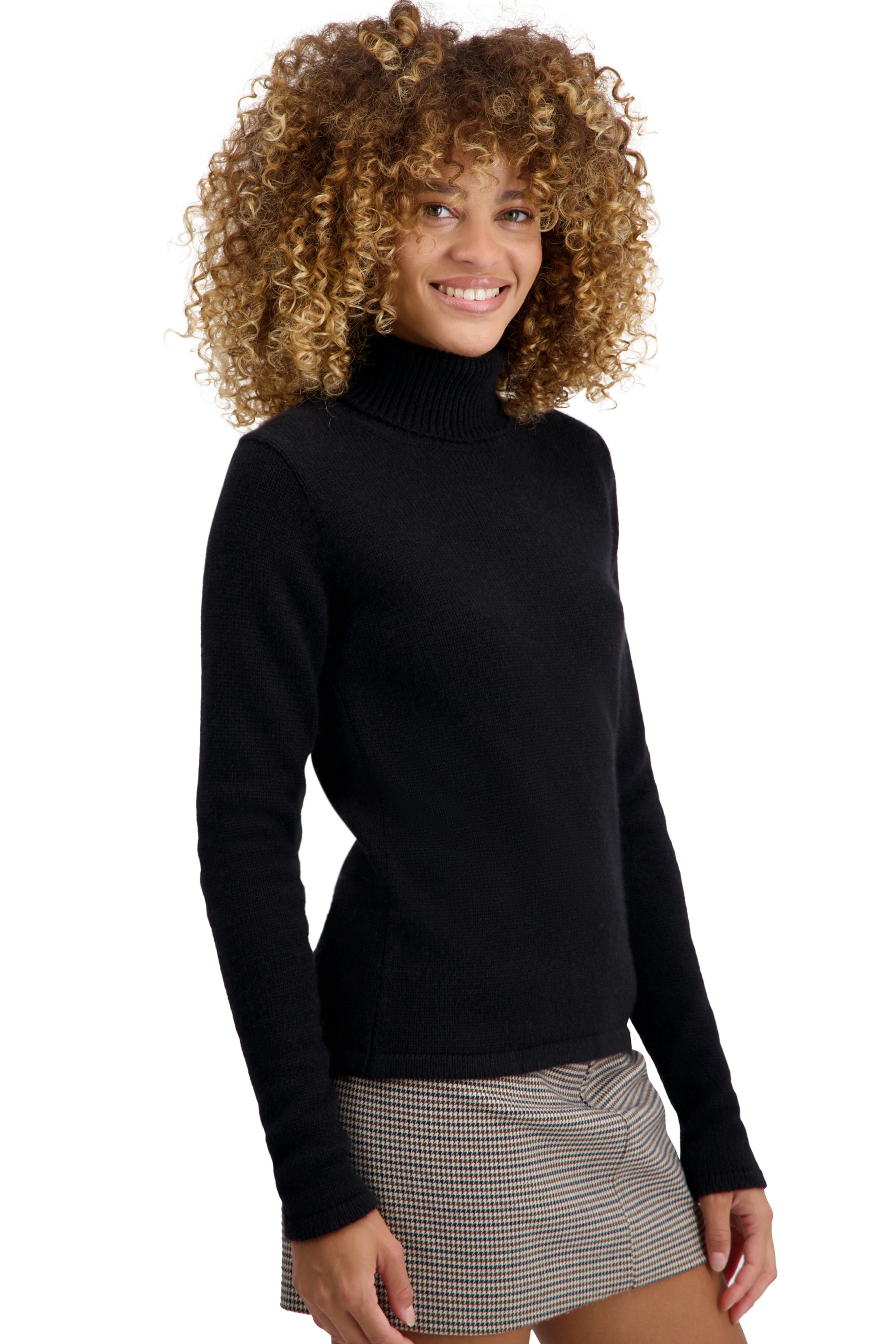 Cachemire pull femme col roule taipei first noir l