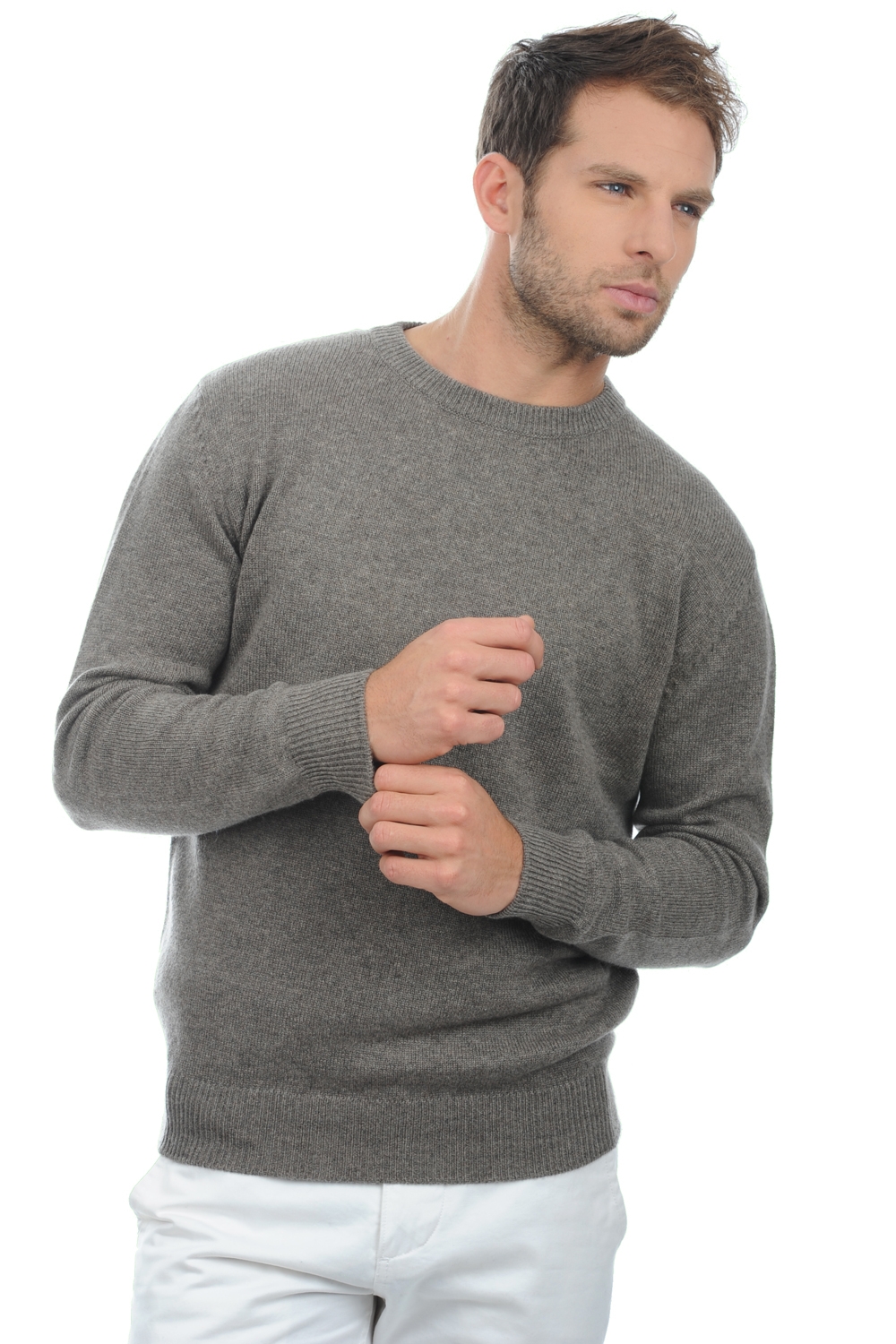 Cachemire pull homme col rond nestor 4f marmotte chine l