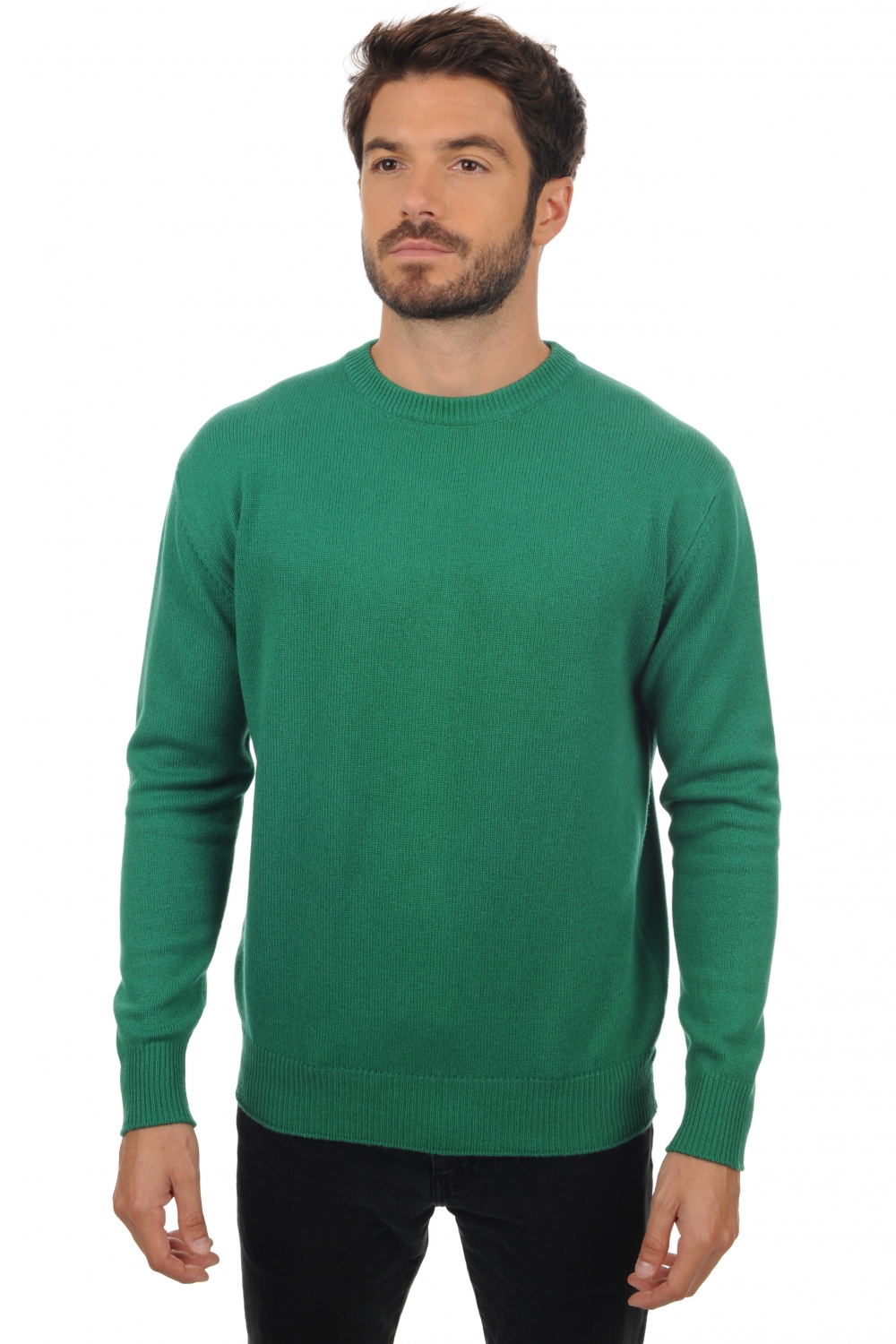 Cachemire pull homme col rond nestor 4f vert anglais l