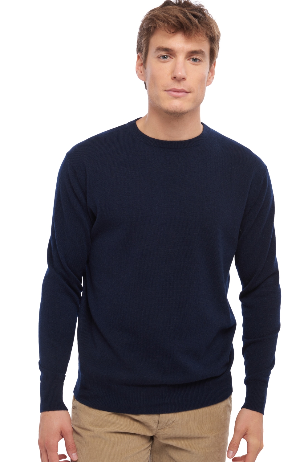 Cachemire pull homme col rond nestor marine fonce xl