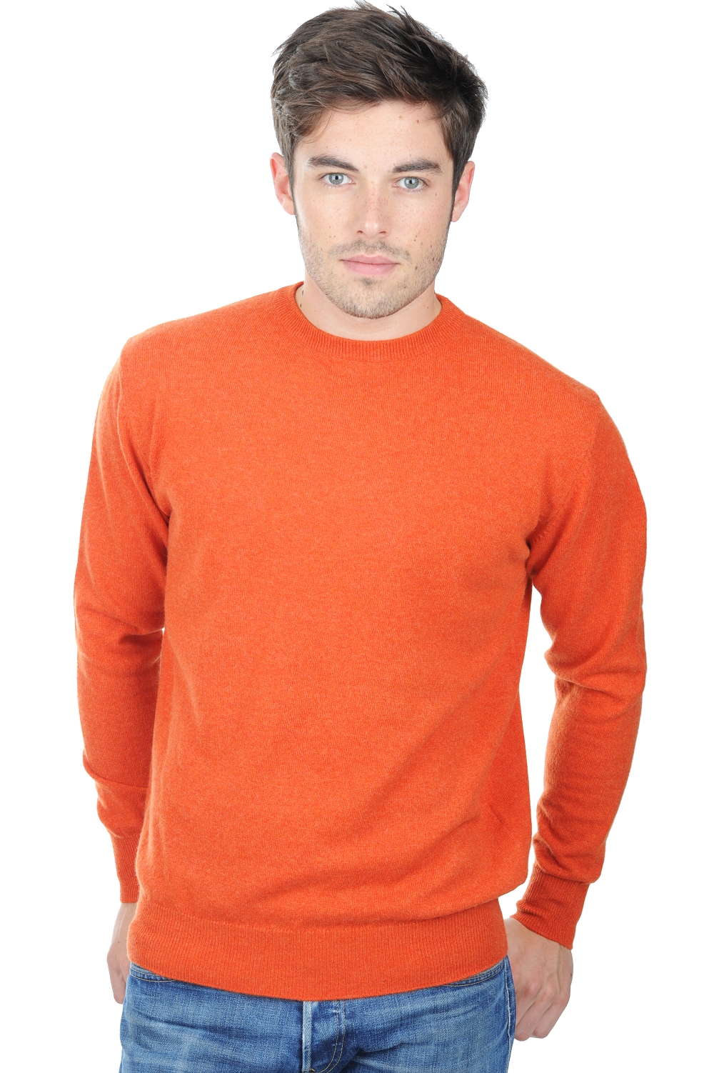Cachemire pull homme col rond nestor paprika 4xl