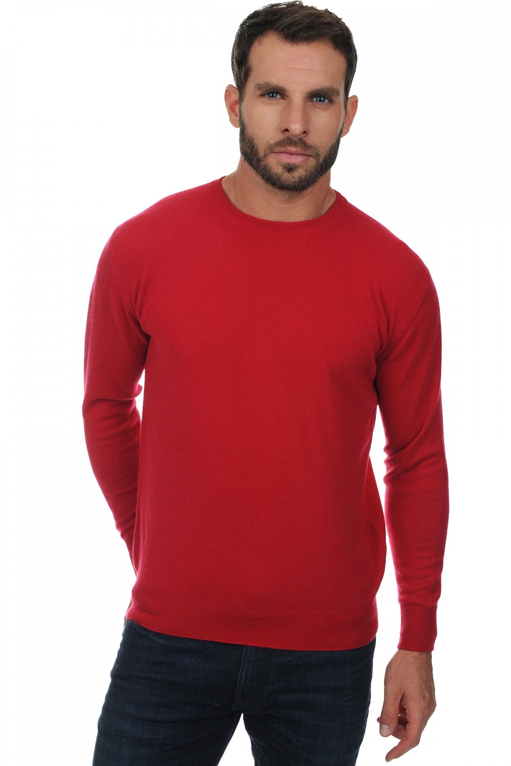 Cachemire pull homme col rond nestor rouge velours m