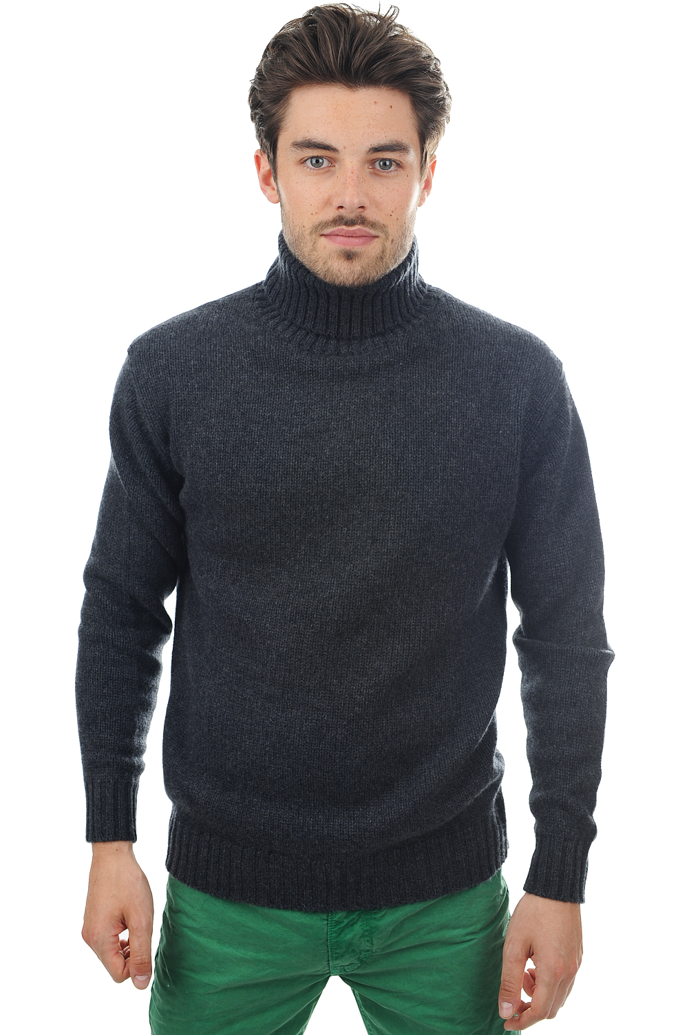 Cachemire pull homme col roule achille anthracite chine xl