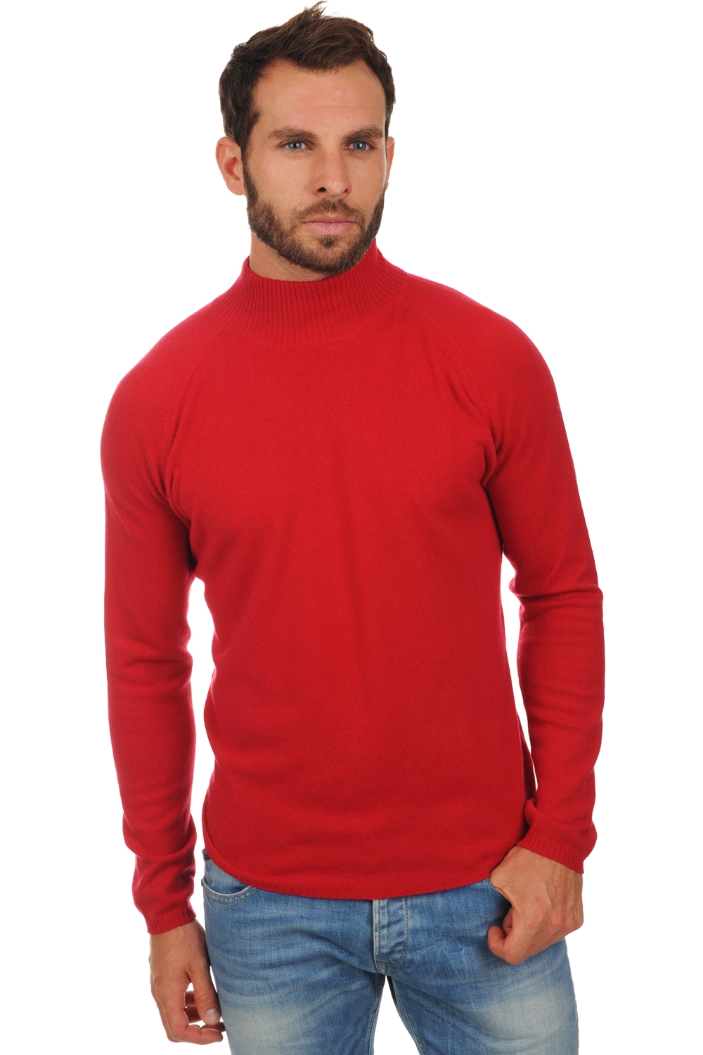 Cachemire pull homme col roule frederic rouge velours m