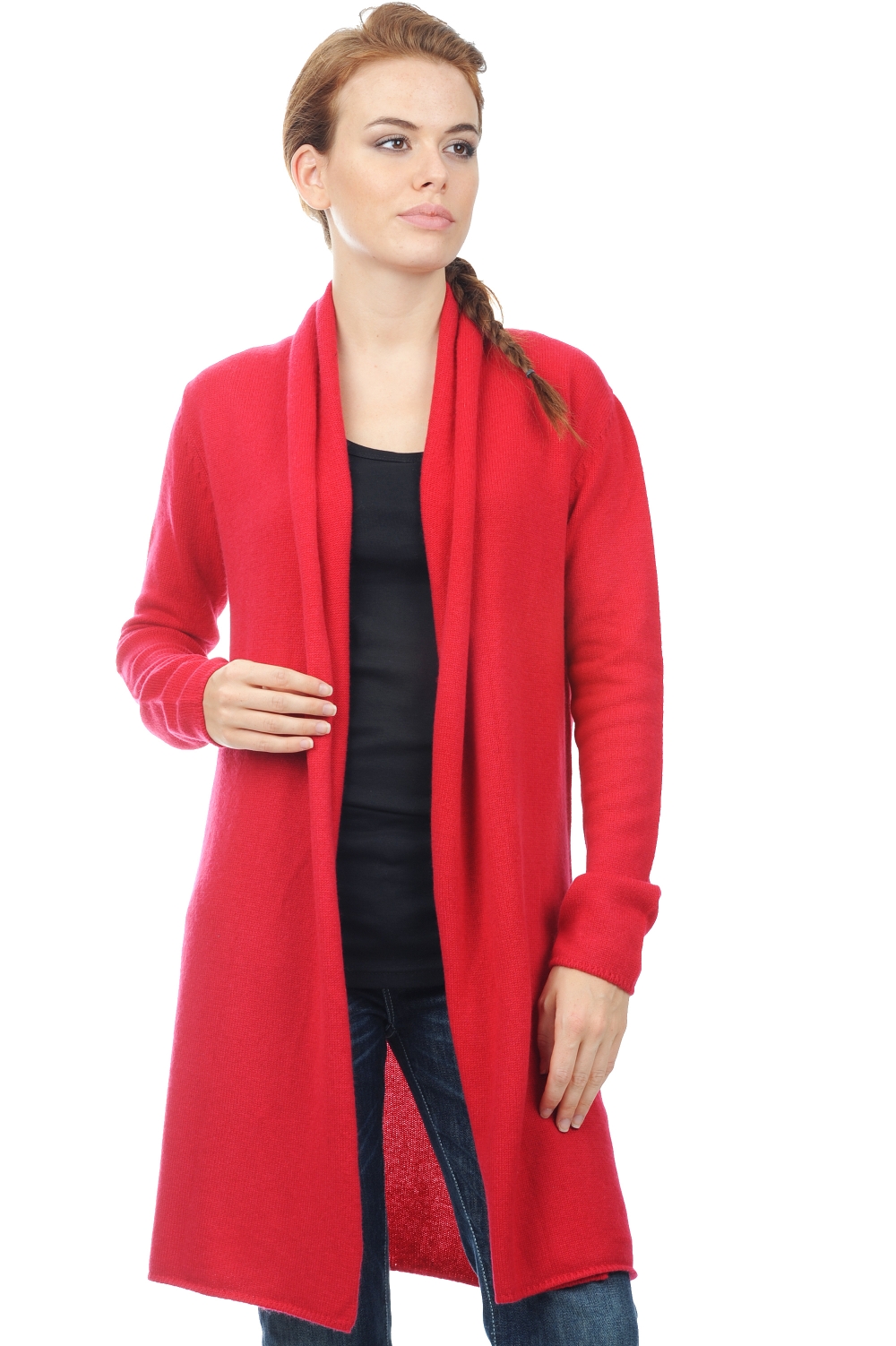 Cachemire robe manteau femme perla rouge velours 3xl