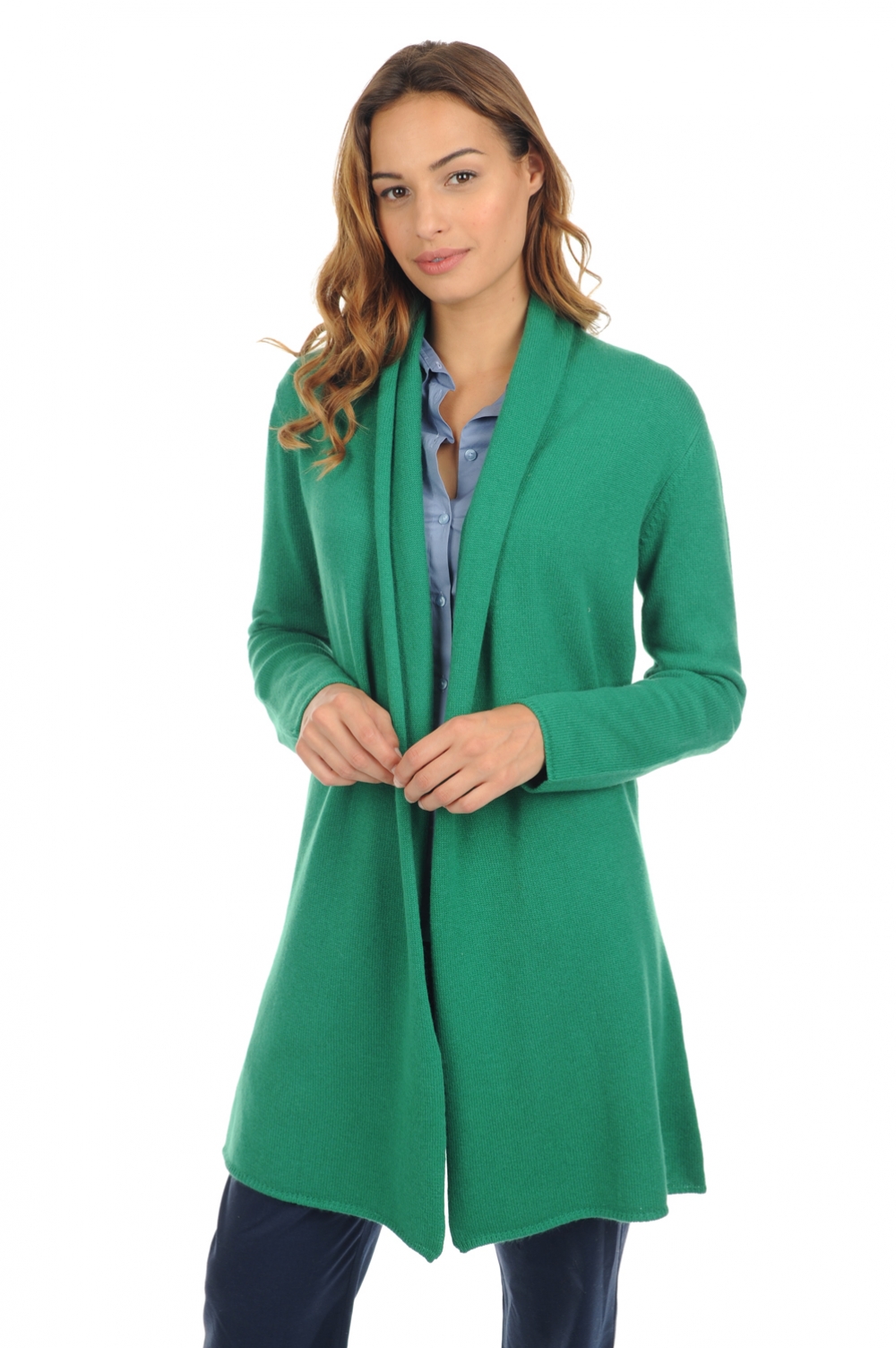 Cachemire robe manteau femme perla vert anglais 3xl