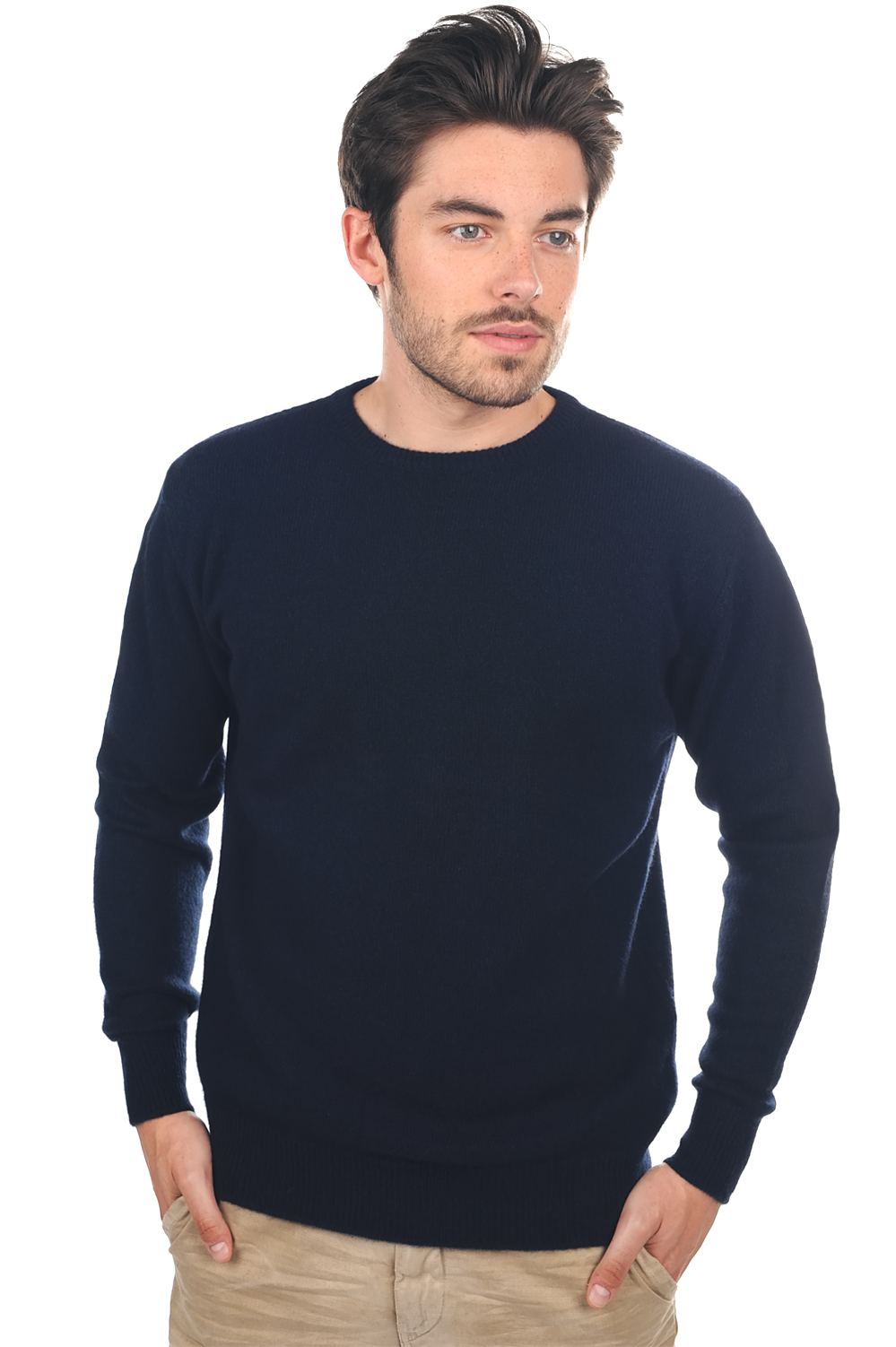 Yak pull homme col rond yaknestor bleu nuit xs