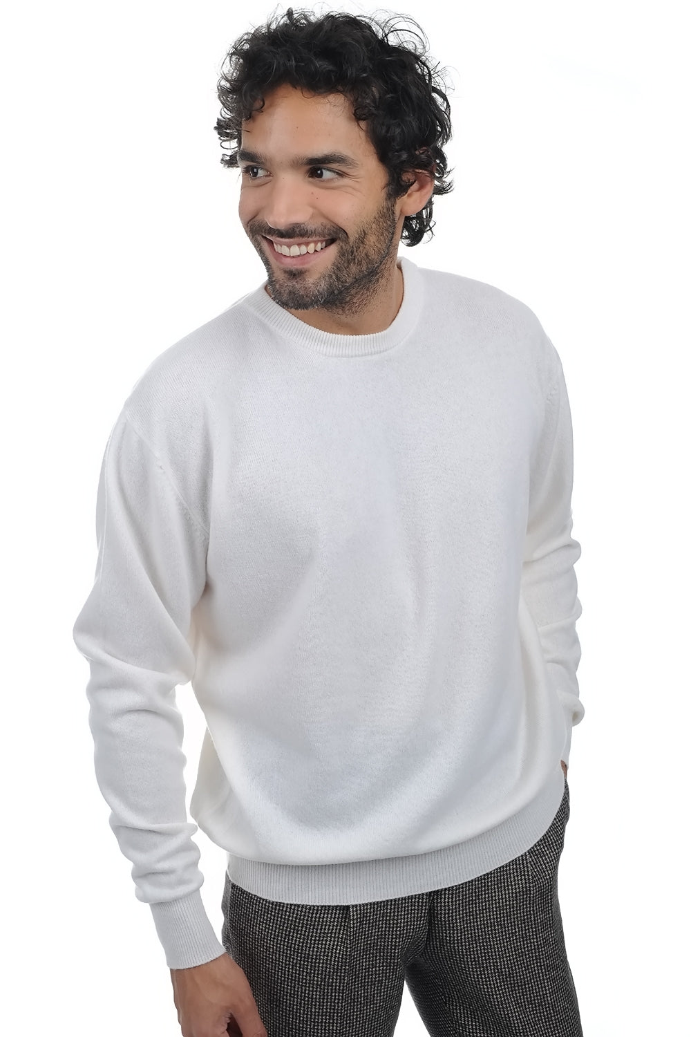 Nestor en cachemire homme - blanc cassé - Mahogany
