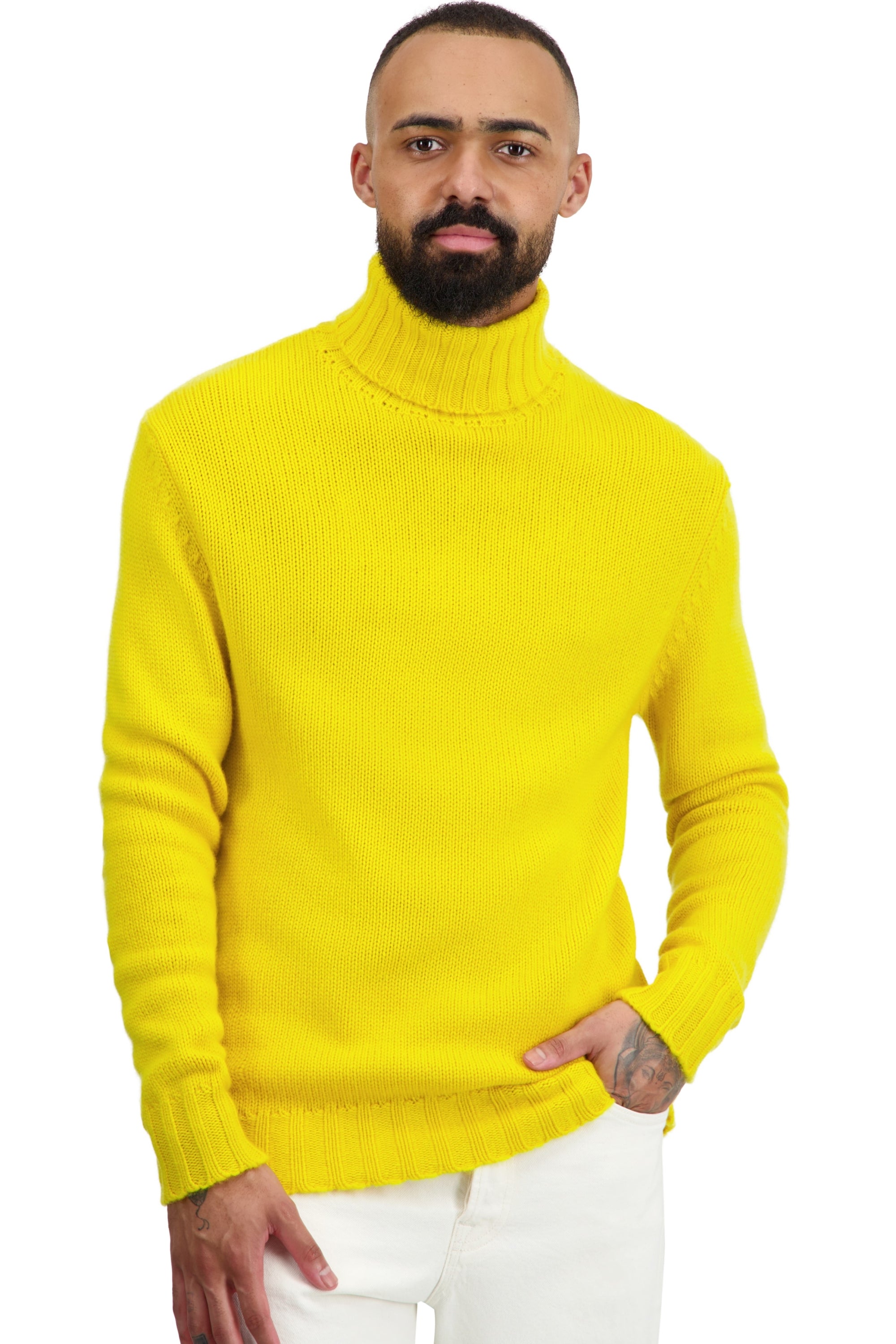 Achille en cachemire homme - tournesol - Mahogany