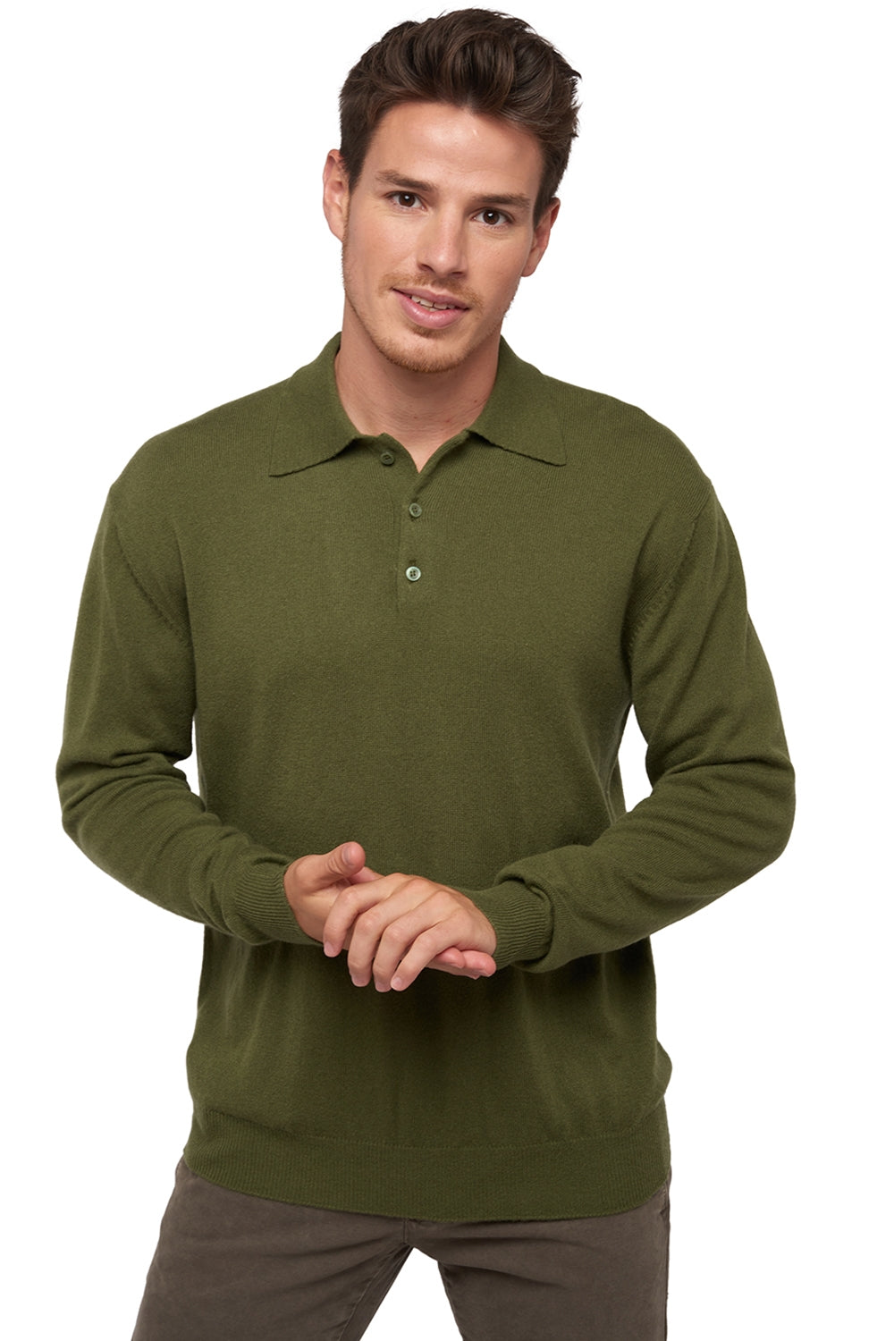 Alexandre en cachemire homme - kaki - Mahogany