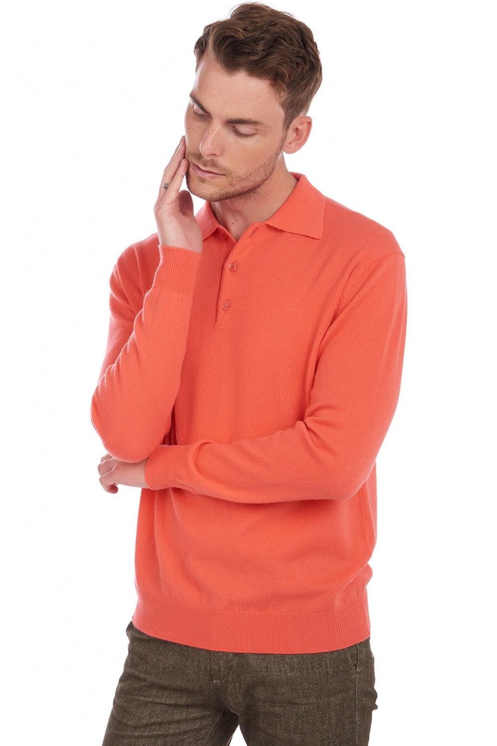 Alexandre en cachemire homme - corail lumineux - Mahogany