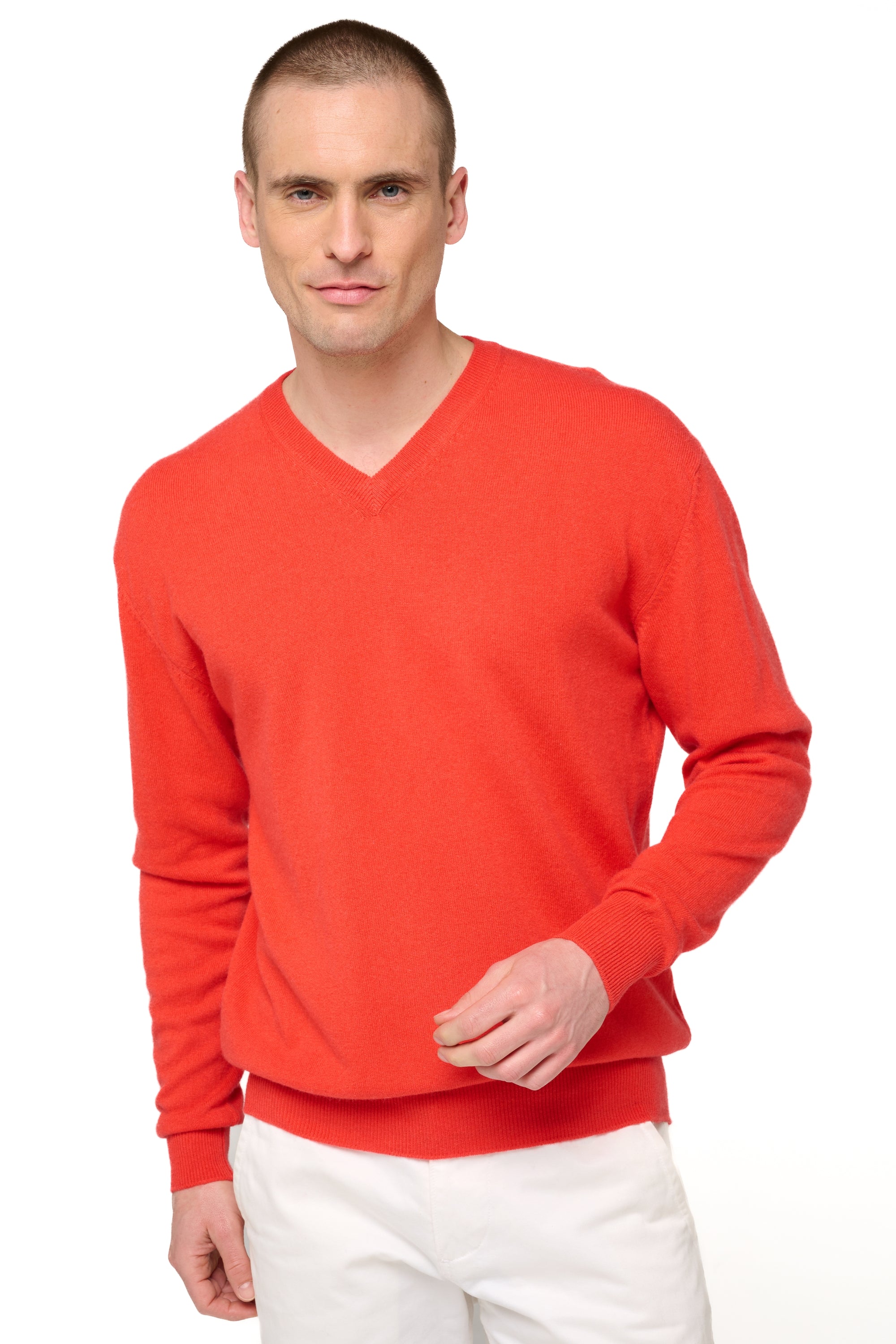 Gaspard en cachemire homme - corail lumineux - Mahogany