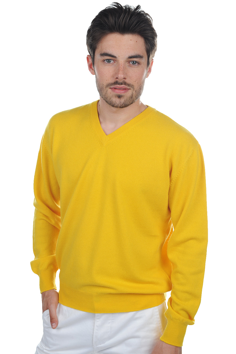 Gaspard en cachemire homme - tournesol - Mahogany