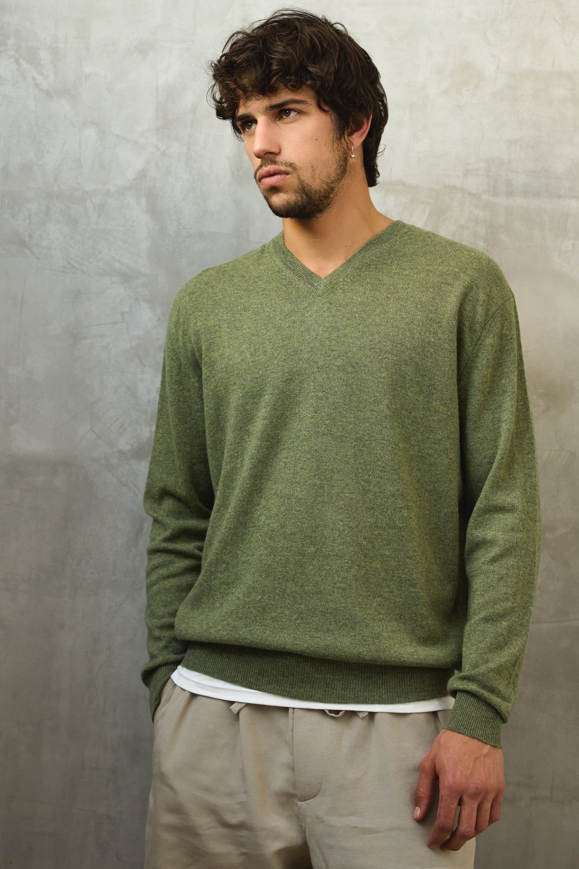 Gaspard en cachemire homme - vert chiné - Mahogany